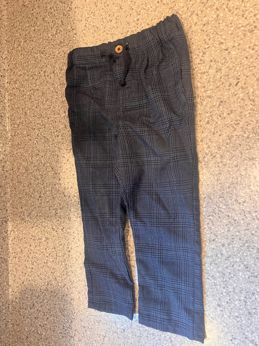 H&M Navy Plaid Kids Pants